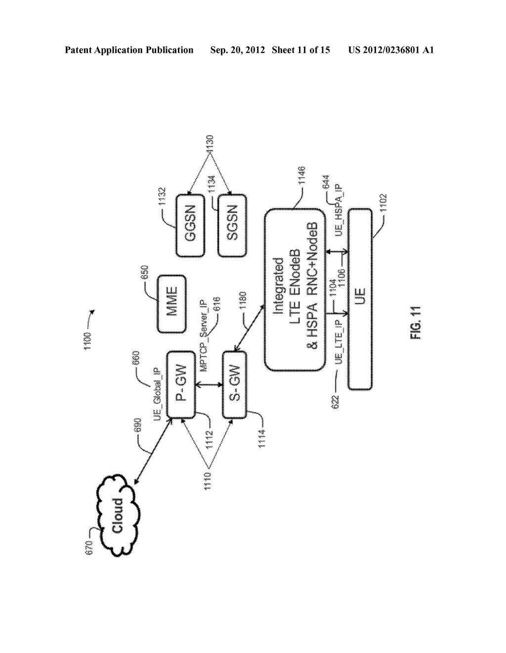 METHOD FOR CONCURRENT BANDWIDTH AGGREGATION USING A SECOND PATH ON A     SECOND WIRELESS NETWORK THAT UTILIZES THE PACKET CORE NETWORK OF A FIRST     PATH ON A FIRST WIRELESS NETWORK - diagram, schematic, and image 12