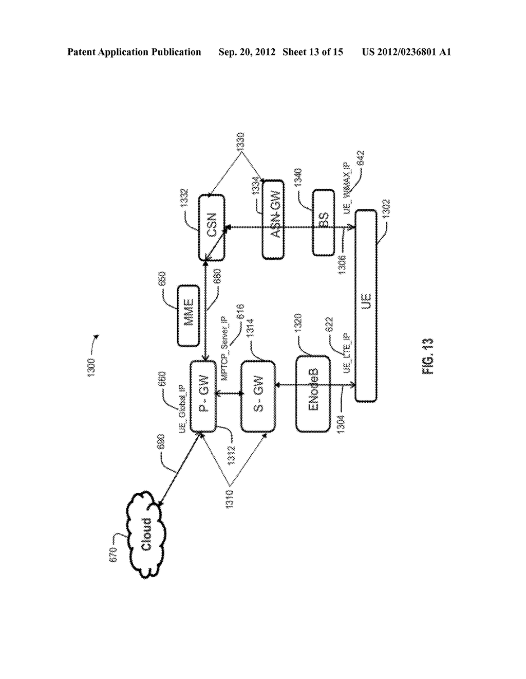 METHOD FOR CONCURRENT BANDWIDTH AGGREGATION USING A SECOND PATH ON A     SECOND WIRELESS NETWORK THAT UTILIZES THE PACKET CORE NETWORK OF A FIRST     PATH ON A FIRST WIRELESS NETWORK - diagram, schematic, and image 14