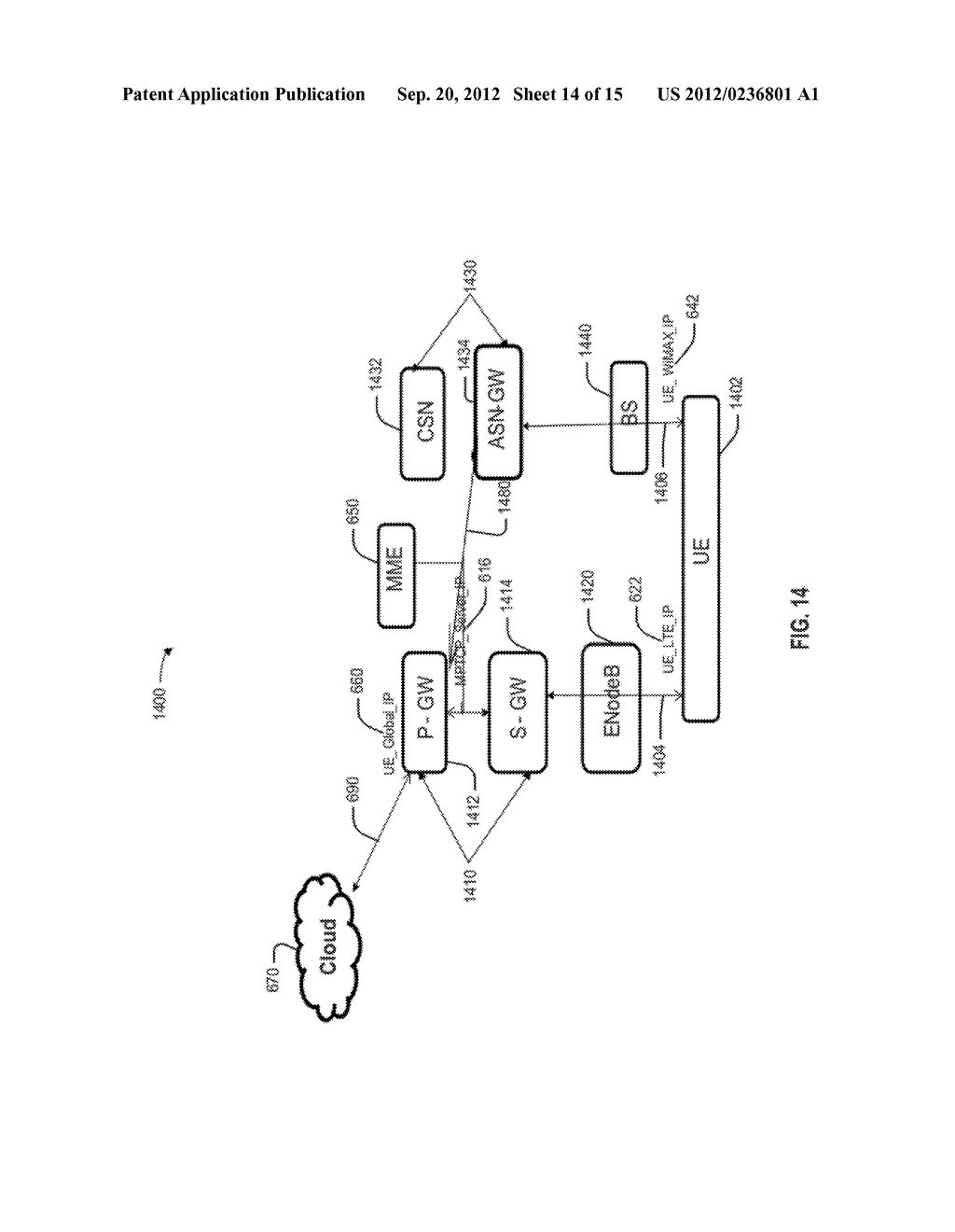 METHOD FOR CONCURRENT BANDWIDTH AGGREGATION USING A SECOND PATH ON A     SECOND WIRELESS NETWORK THAT UTILIZES THE PACKET CORE NETWORK OF A FIRST     PATH ON A FIRST WIRELESS NETWORK - diagram, schematic, and image 15