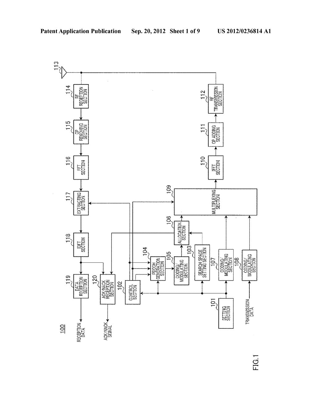 RADIO TRANSMITTING APPARATUS AND CONTROL SIGNAL TRANSMITTING METHOD - diagram, schematic, and image 02