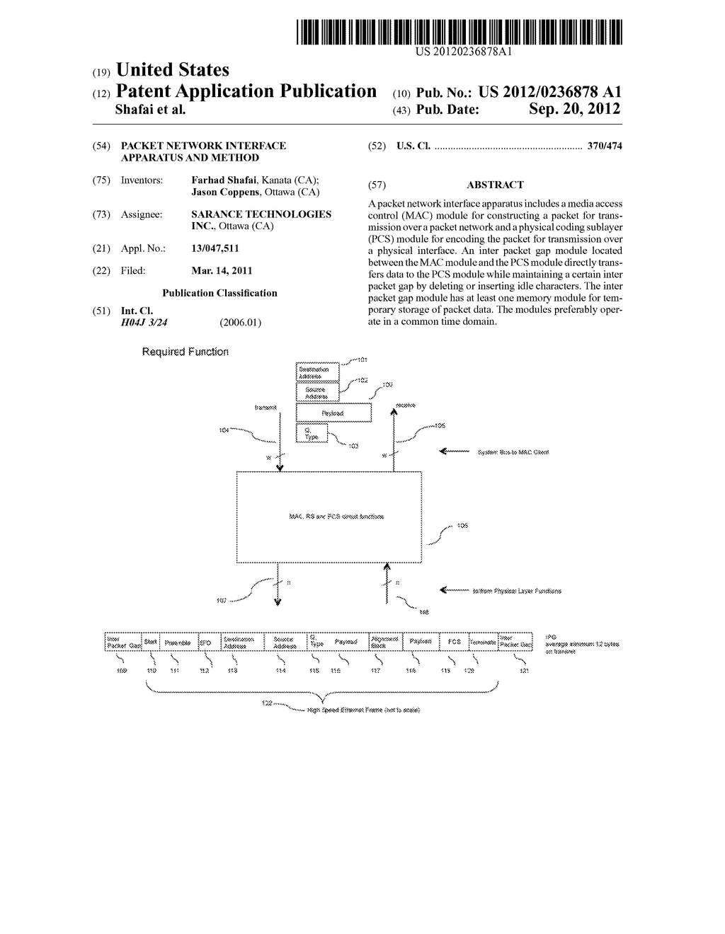 Packet Network Interface Apparatus and Method - diagram, schematic, and image 01