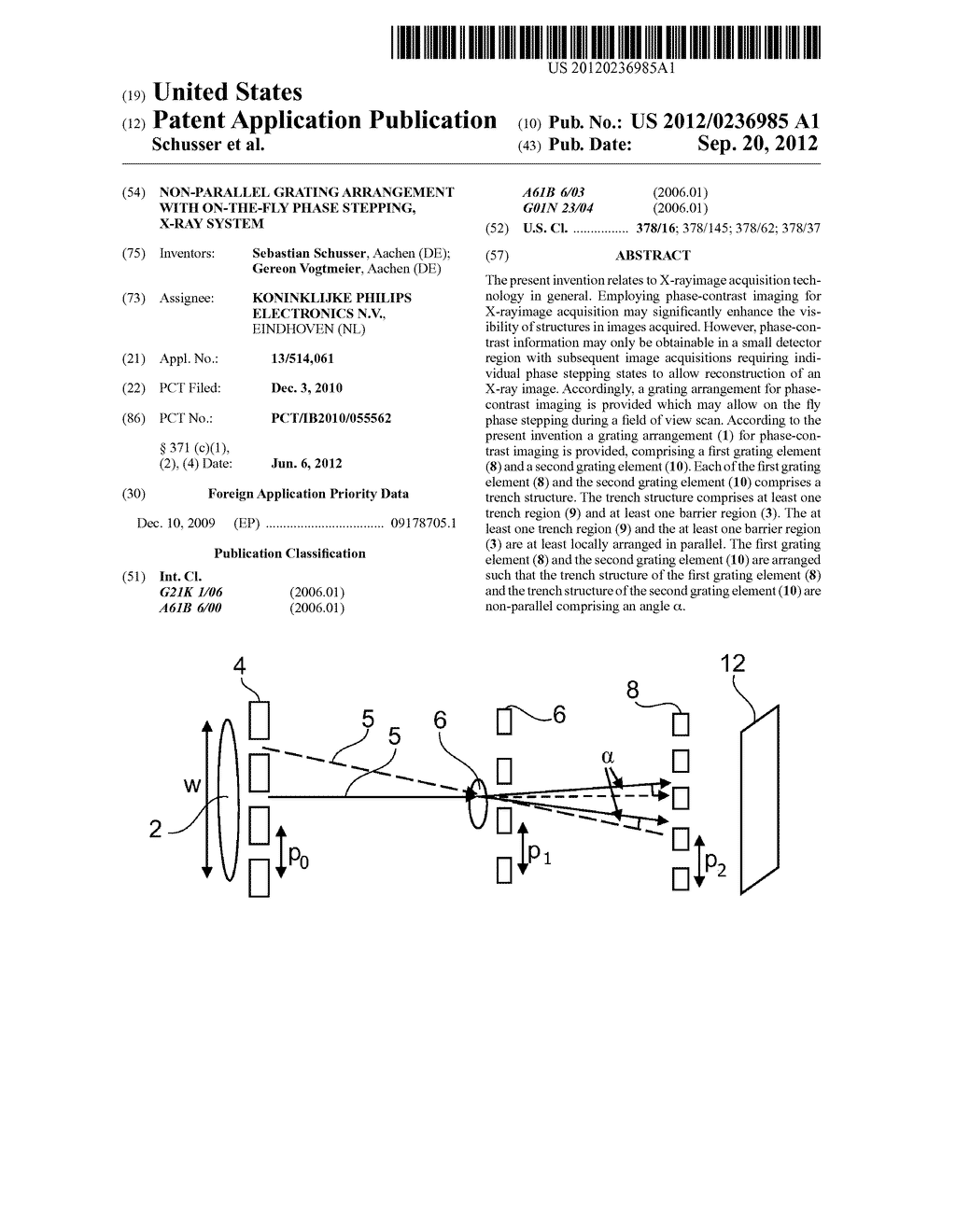 NON-PARALLEL GRATING ARRANGEMENT WITH ON-THE-FLY PHASE STEPPING, X-RAY     SYSTEM - diagram, schematic, and image 01