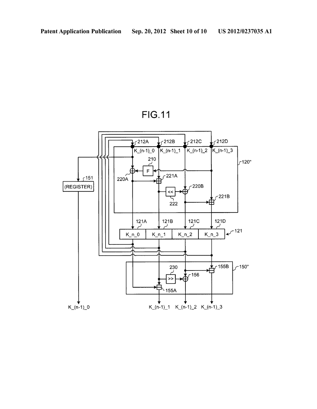 KEY SCHEDULING DEVICE AND KEY SCHEDULING METHOD - diagram, schematic, and image 11