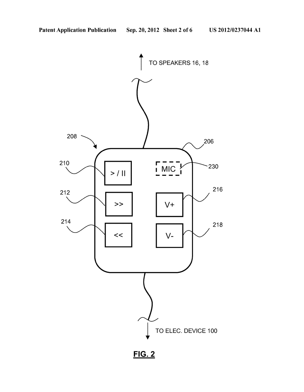 Electronic Device and Audio Accessory Having a Plurality of Passive     Switches for Controlling the Audio Device - diagram, schematic, and image 03