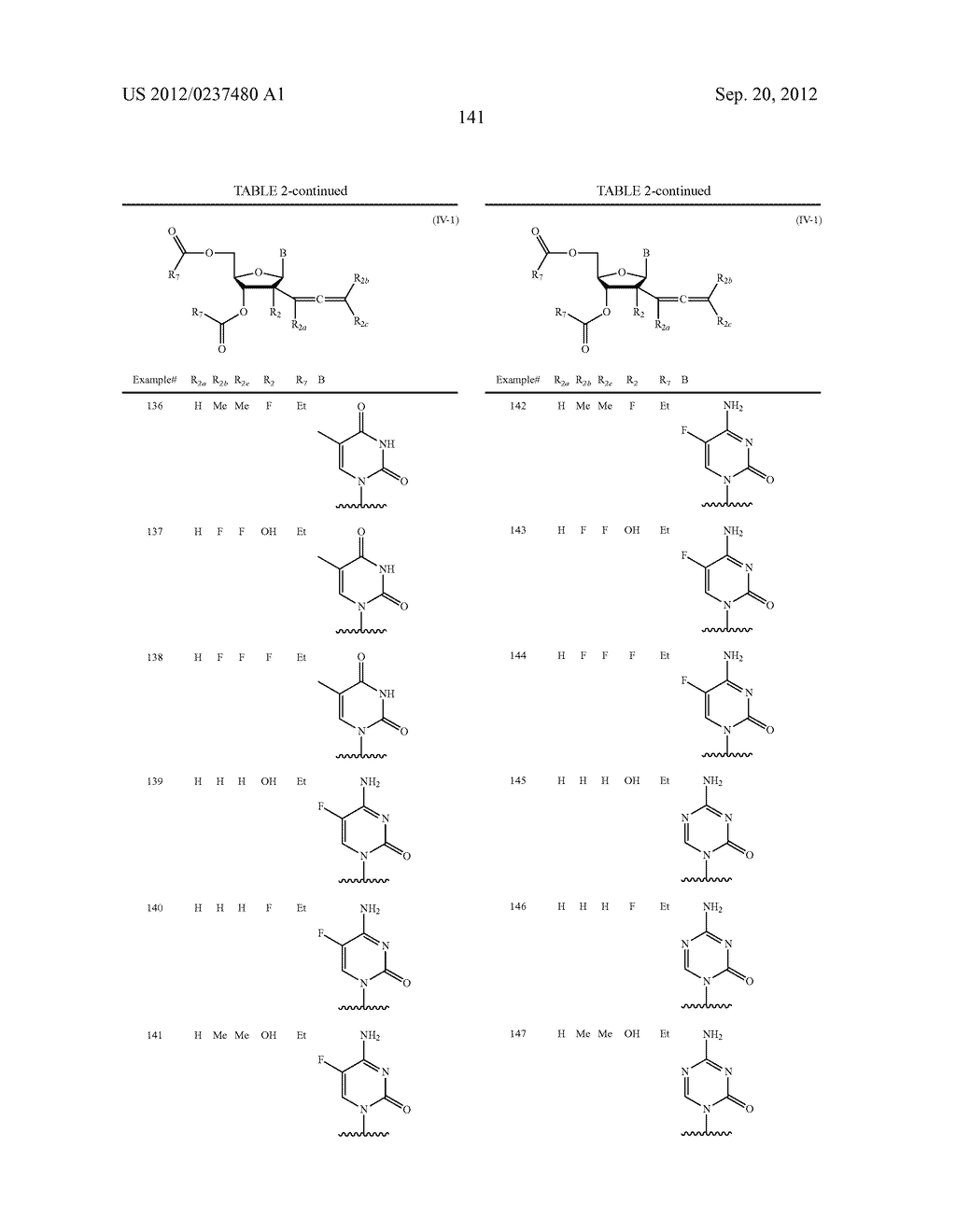 2'ALLENE-SUBSTITUTED NUCLEOSIDE DERIVATIVES - diagram, schematic, and image 142