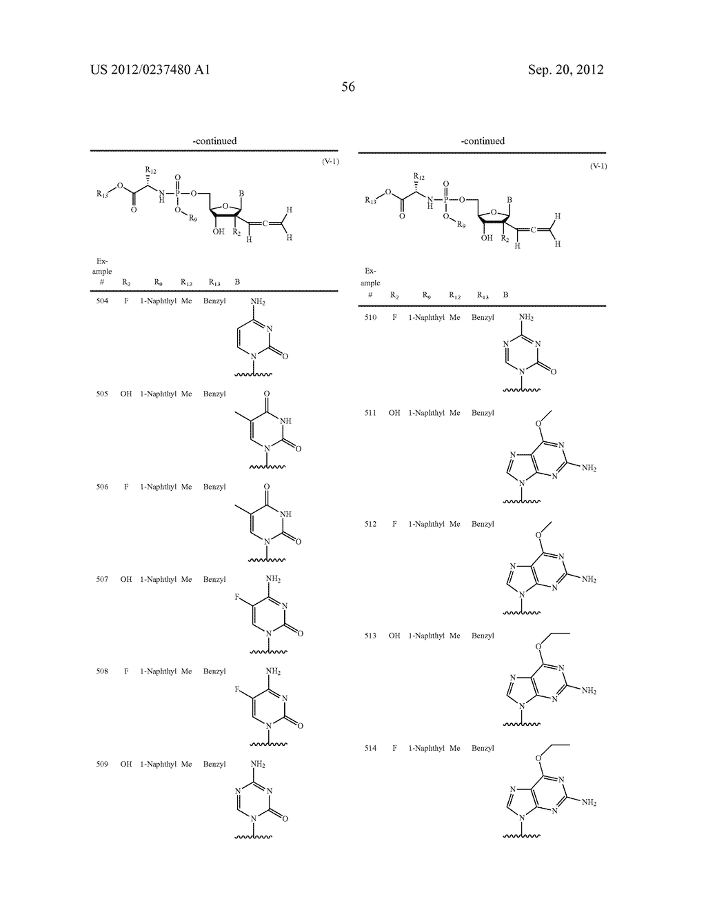 2'ALLENE-SUBSTITUTED NUCLEOSIDE DERIVATIVES - diagram, schematic, and image 57