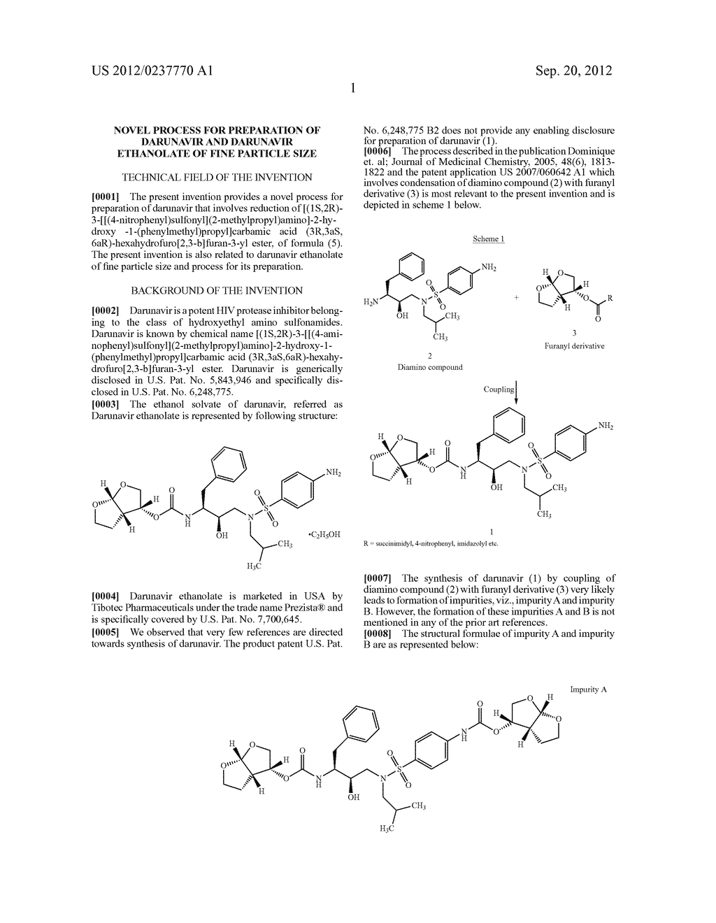 NOVEL PROCESS FOR PREPARATION OF DARUNAVIR AND DARUNAVIR ETHANOLATE OF     FINE PARTICLE SIZE - diagram, schematic, and image 02