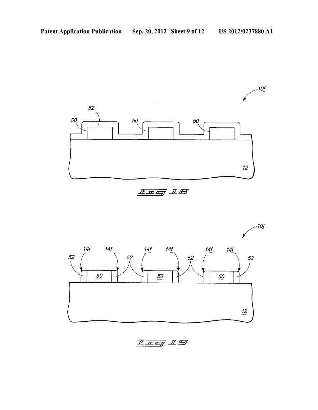 Methods of Forming Patterns on Substrates - diagram, schematic, and image 10