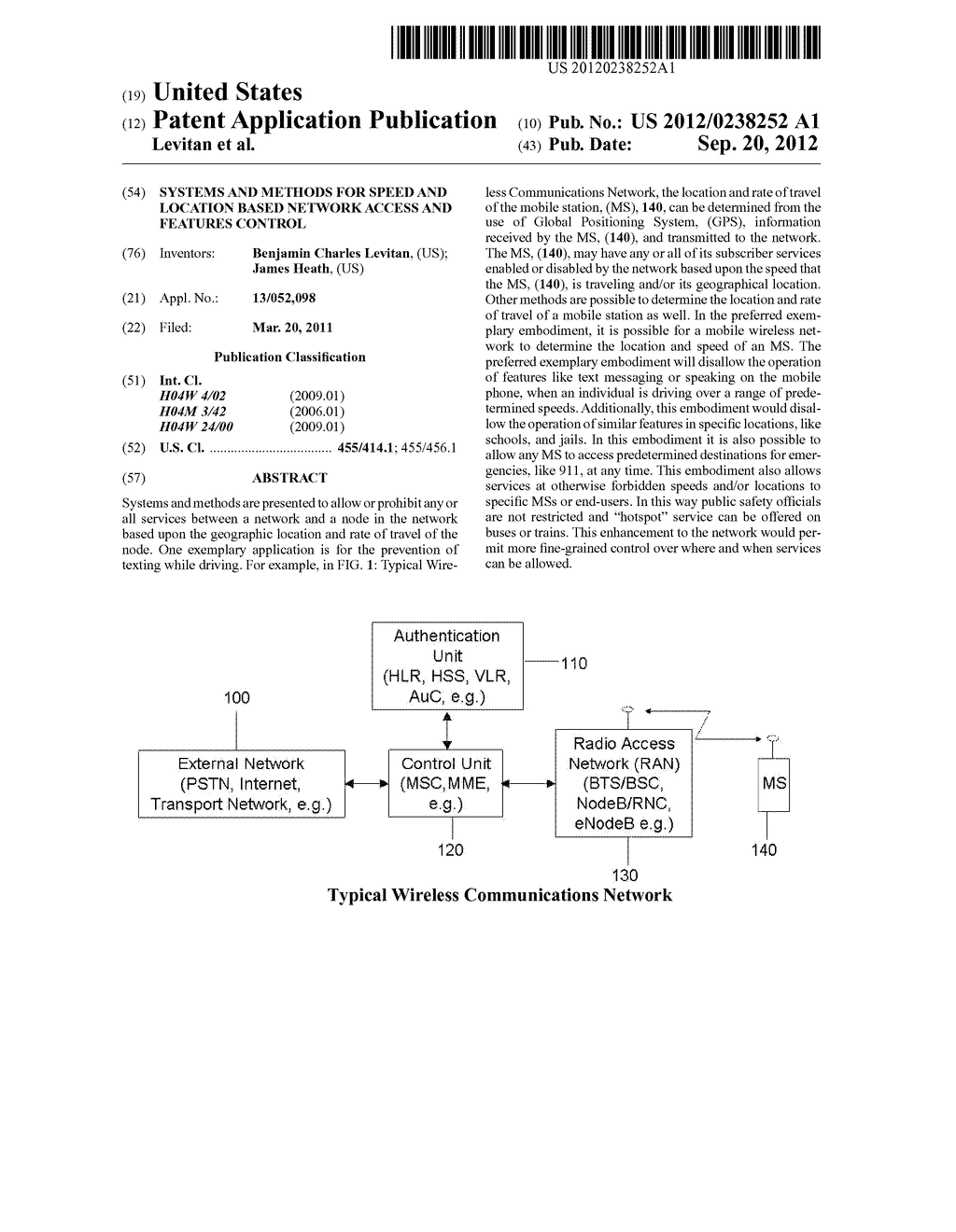 Systems and Methods for Speed and Location Based Network Access and     Features Control - diagram, schematic, and image 01