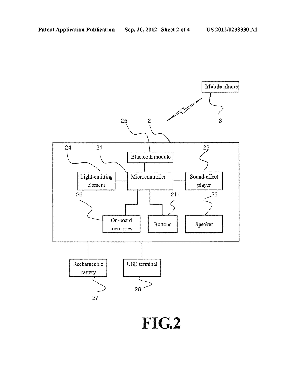 APPARATUS THAT CONNECTS WIRELESSLY TO A CELL PHONE VIA BLUETOOTH     TECHNOLOGY AND PROVIDES ADDITIONAL RINGING SOUND AND VISUAL ALERT UPON AN     INCOMING CALL - diagram, schematic, and image 03