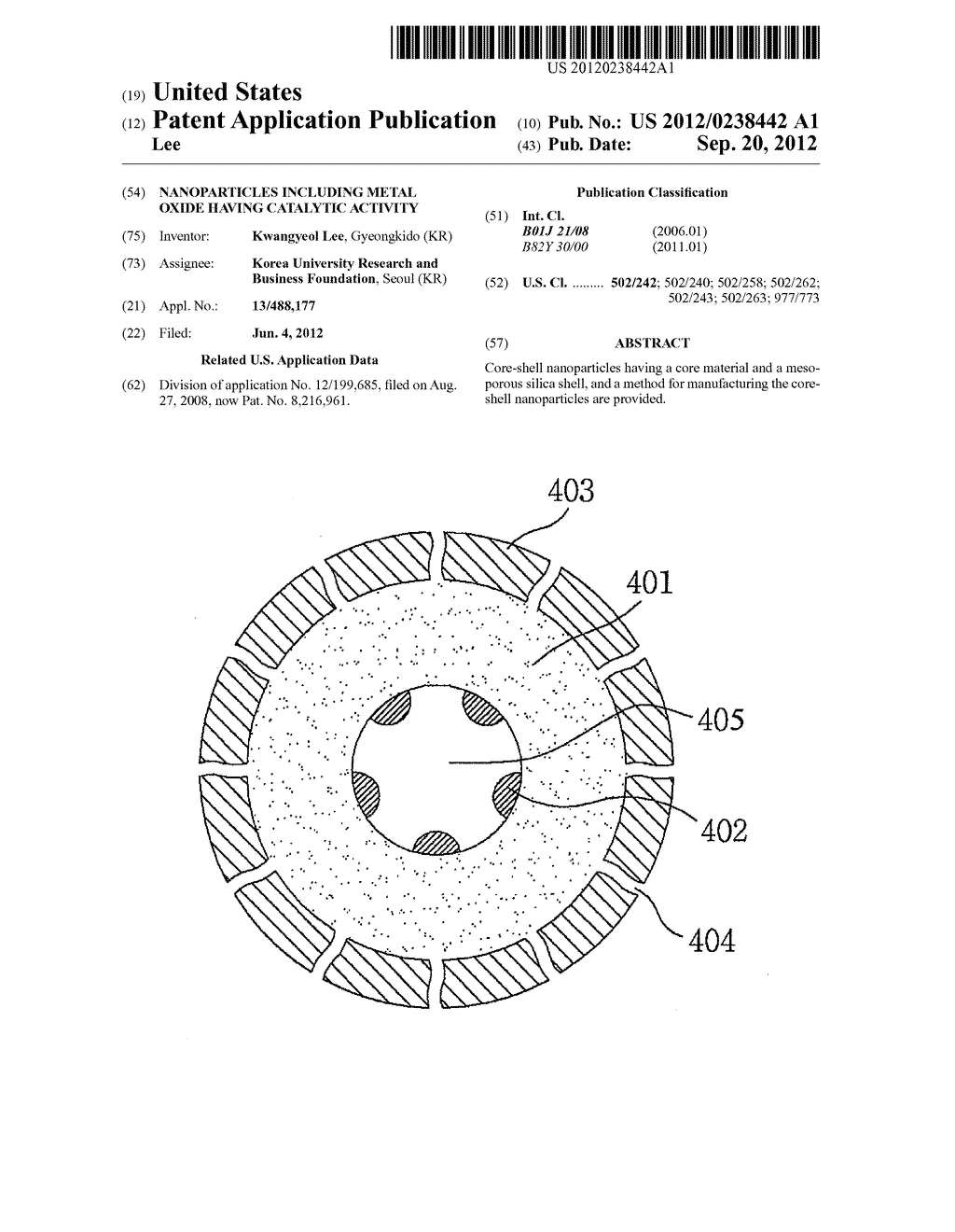 NANOPARTICLES INCLUDING METAL OXIDE HAVING CATALYTIC ACTIVITY - diagram, schematic, and image 01