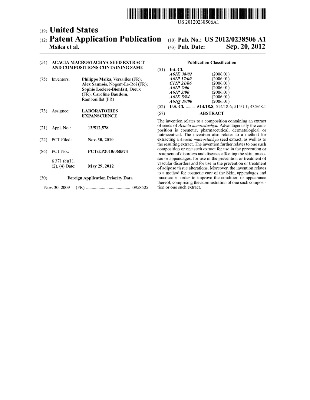 ACACIA MACROSTACHYA SEED EXTRACT AND COMPOSITIONS CONTAINING SAME - diagram, schematic, and image 01