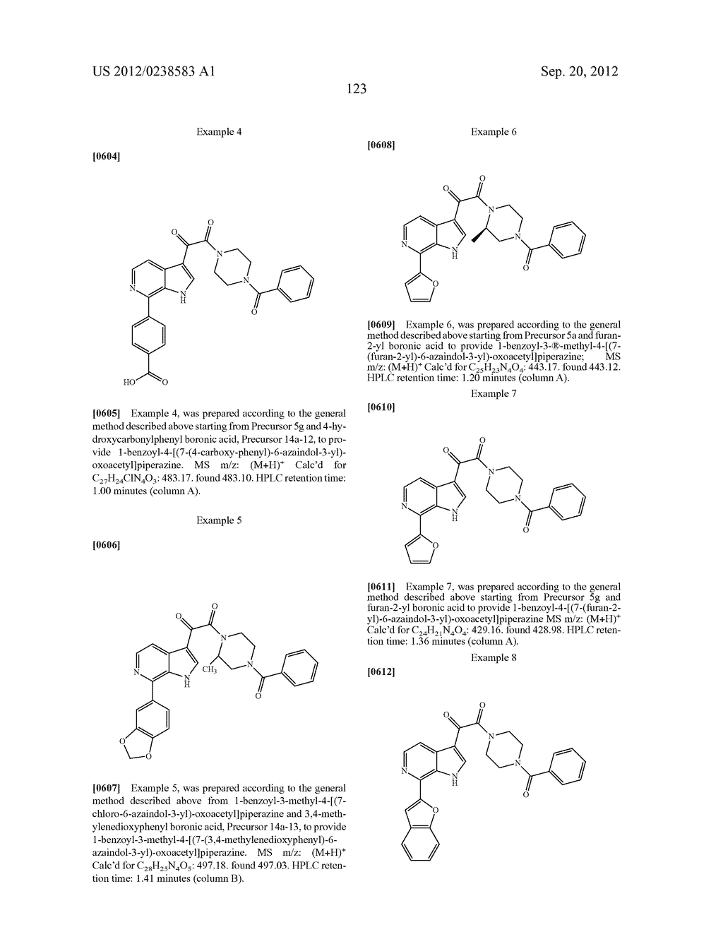 PHARMACEUTICAL FORMULATIONS OF SUBSTITUTED AZAINDOLEOXOACETIC PIPERAZINE     DERIVATIVES WITH PROTEASE INHIBITORS - diagram, schematic, and image 124