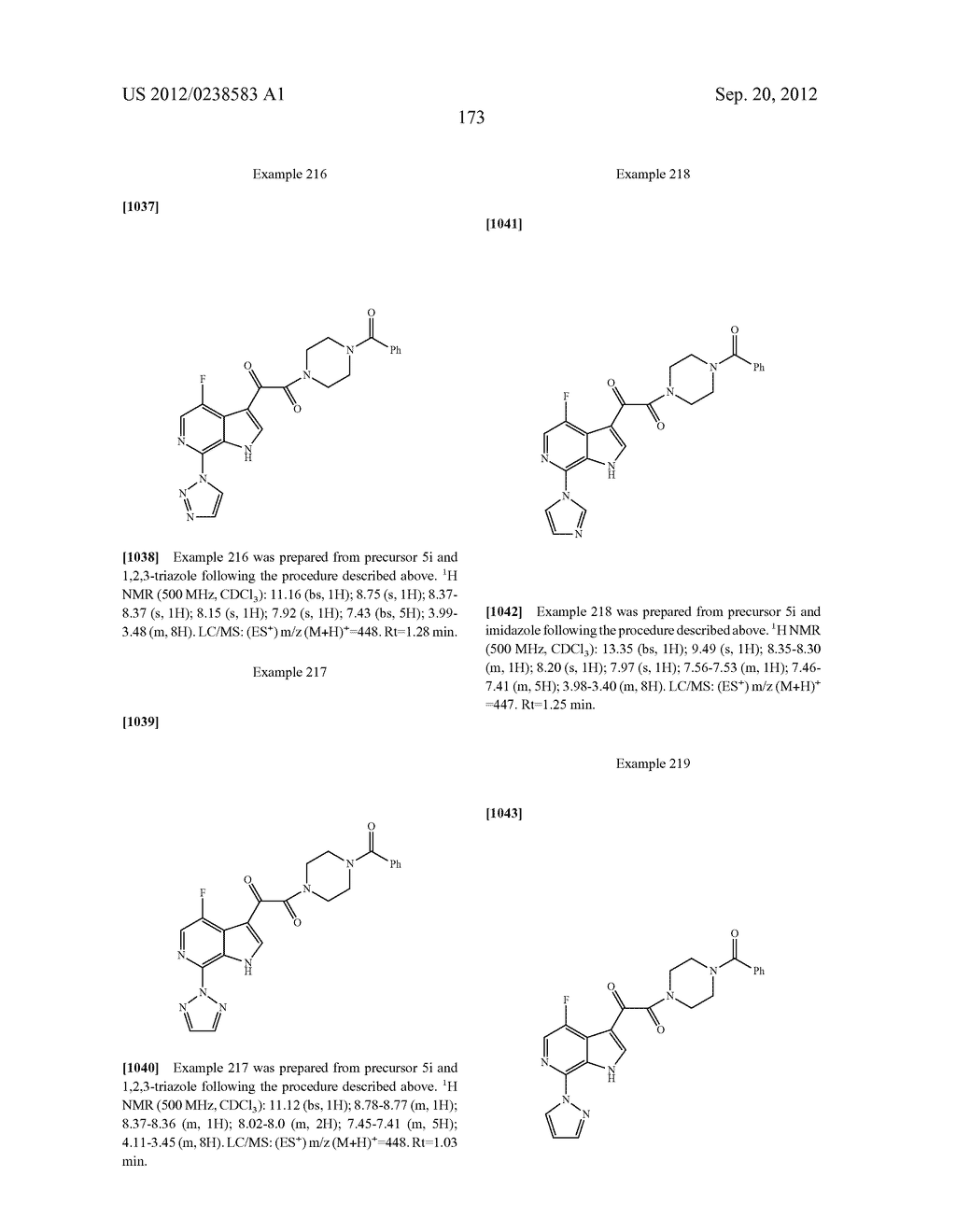 PHARMACEUTICAL FORMULATIONS OF SUBSTITUTED AZAINDOLEOXOACETIC PIPERAZINE     DERIVATIVES WITH PROTEASE INHIBITORS - diagram, schematic, and image 174