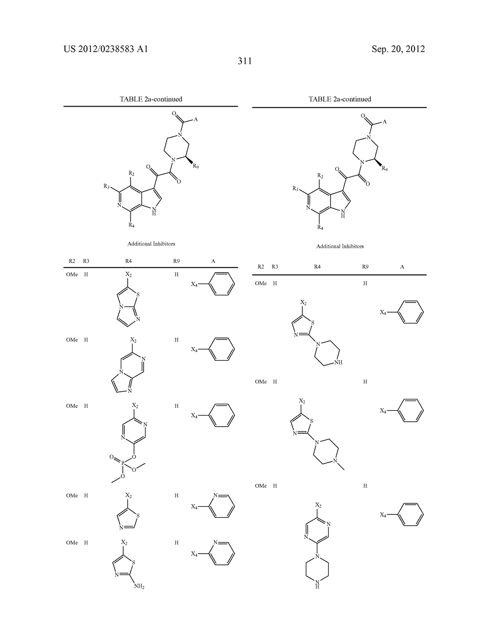 PHARMACEUTICAL FORMULATIONS OF SUBSTITUTED AZAINDOLEOXOACETIC PIPERAZINE     DERIVATIVES WITH PROTEASE INHIBITORS - diagram, schematic, and image 312
