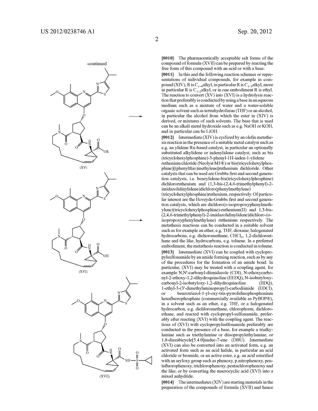 Processes and Intermediates for Preparing a Macrocyclic Protease Inhibitor     of HCV - diagram, schematic, and image 03
