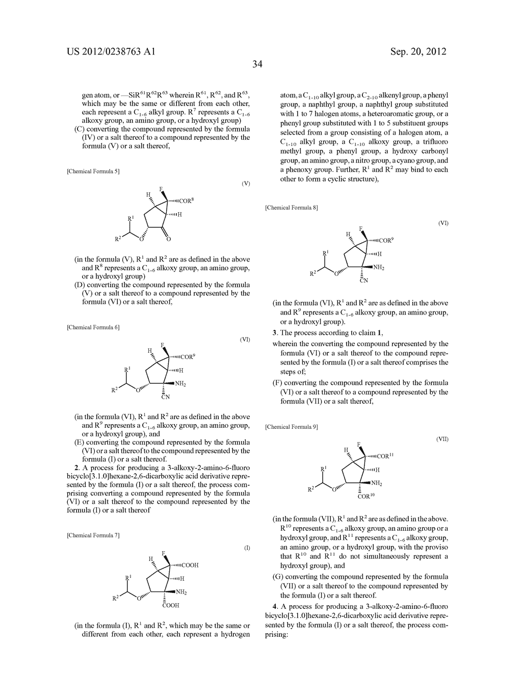 PROCESS FOR PRODUCING 3-ALKOXY-2-AMINO-6-FLUOROBICYCLO [3.1.0]     HEXANE-2,6-DICARBOXYLIC ACID DERIVATIVE AND INTERMEDIATE THEREOF - diagram, schematic, and image 35