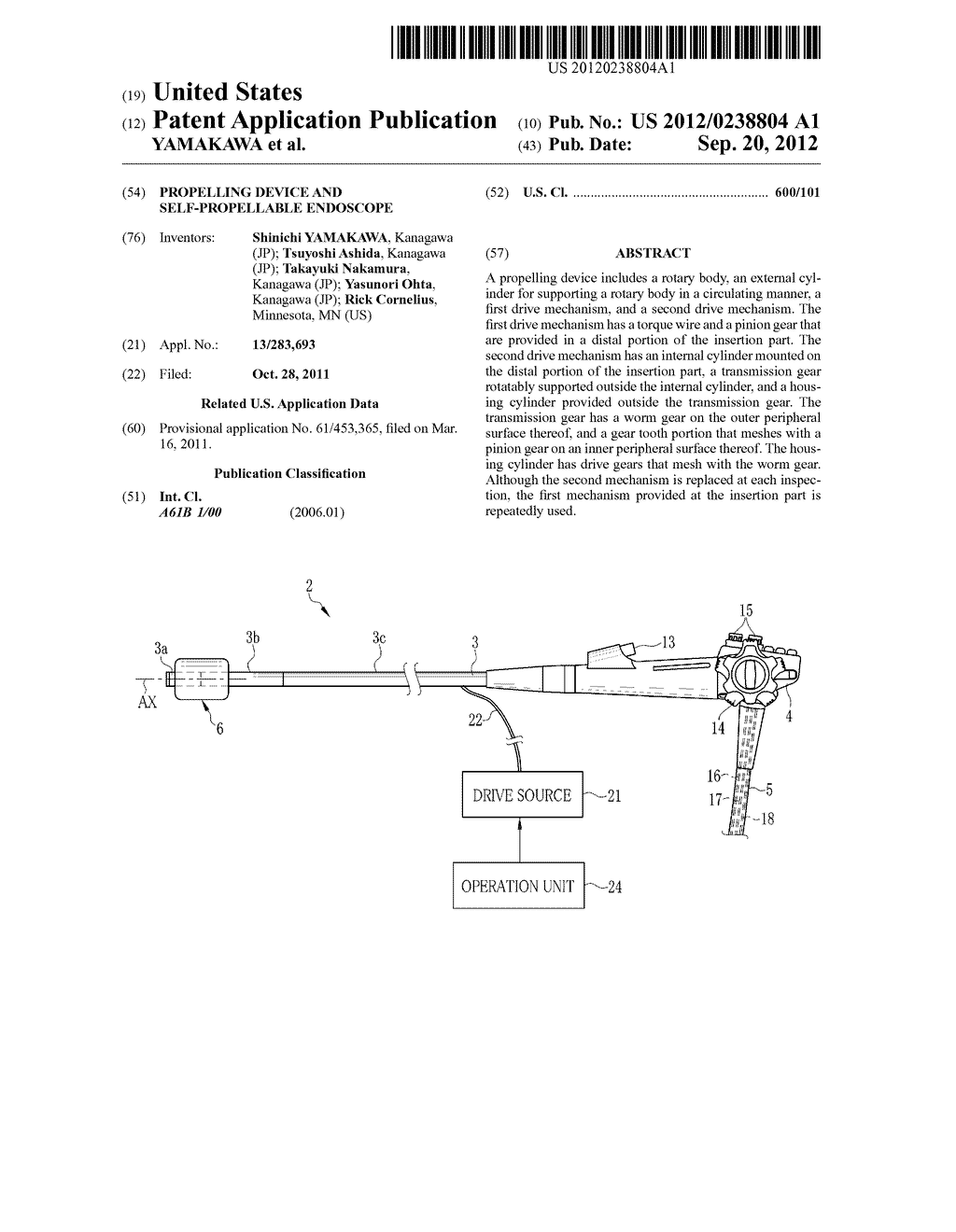 PROPELLING DEVICE AND SELF-PROPELLABLE ENDOSCOPE - diagram, schematic, and image 01
