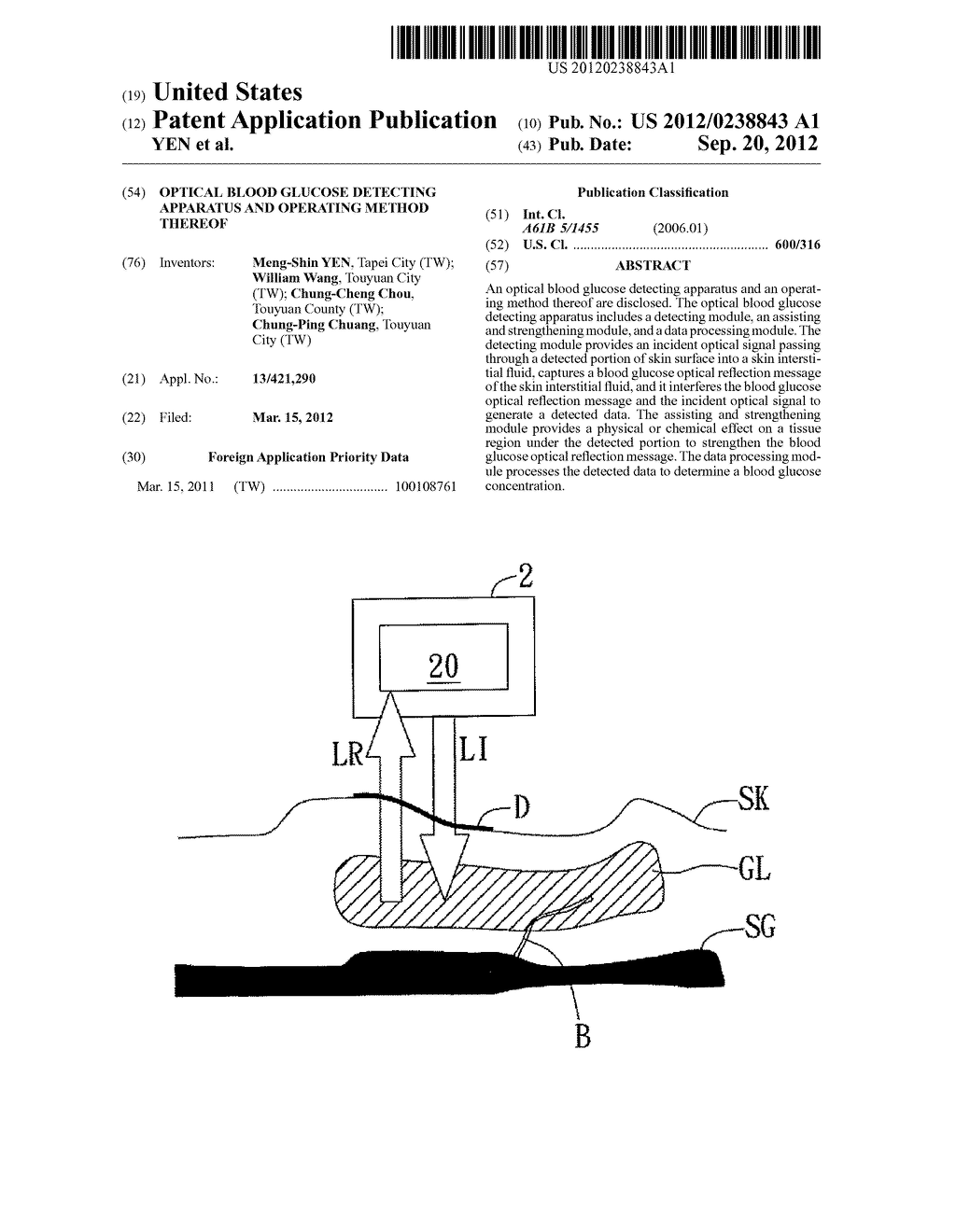 OPTICAL BLOOD GLUCOSE DETECTING APPARATUS AND OPERATING METHOD THEREOF - diagram, schematic, and image 01