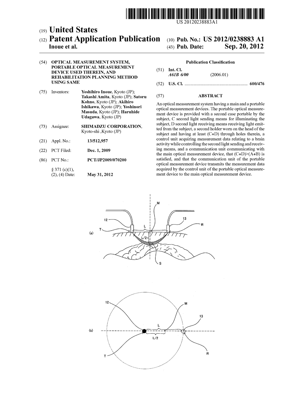 OPTICAL MEASUREMENT SYSTEM, PORTABLE OPTICAL MEASUREMENT DEVICE USED     THEREIN, AND REHABILITATION PLANNING METHOD USING SAME - diagram, schematic, and image 01