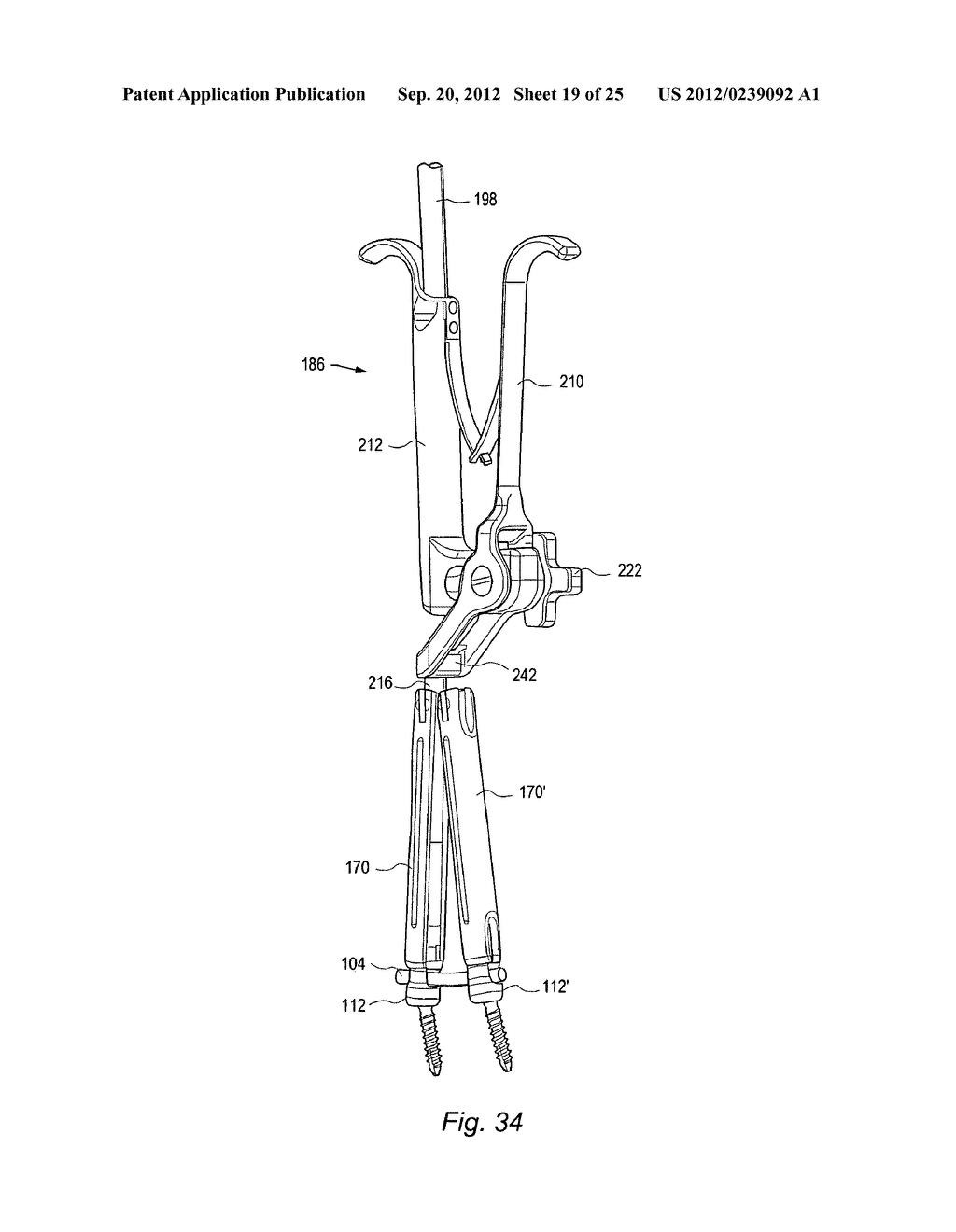 INSTRUMENTS AND METHODS FOR ADJUSTING SEPARATION DISTANCE OF VERTEBRAL     BODIES WITH A MINIMALLY INVASIVE SPINAL STABILIZATION PROCEDURE - diagram, schematic, and image 20