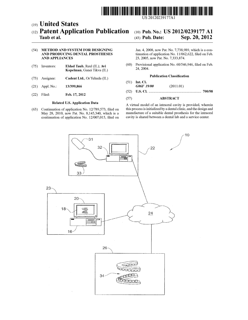 METHOD AND SYSTEM FOR DESIGNING AND PRODUCING DENTAL PROSTHESES AND     APPLIANCES - diagram, schematic, and image 01