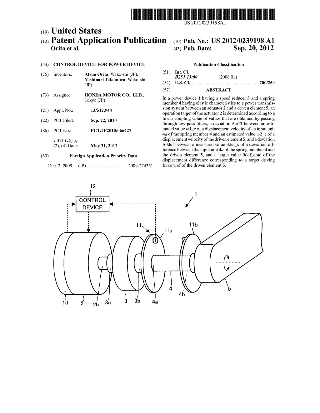 CONTROL DEVICE FOR POWER DEVICE - diagram, schematic, and image 01