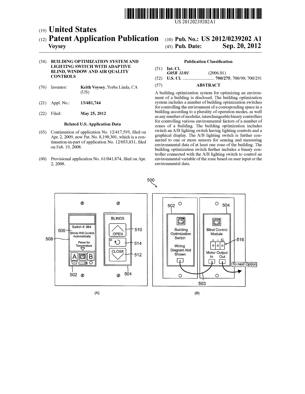 Building Optimization System And Lighting Switch With Adaptive Blind,     Window And Air Quality Controls - diagram, schematic, and image 01