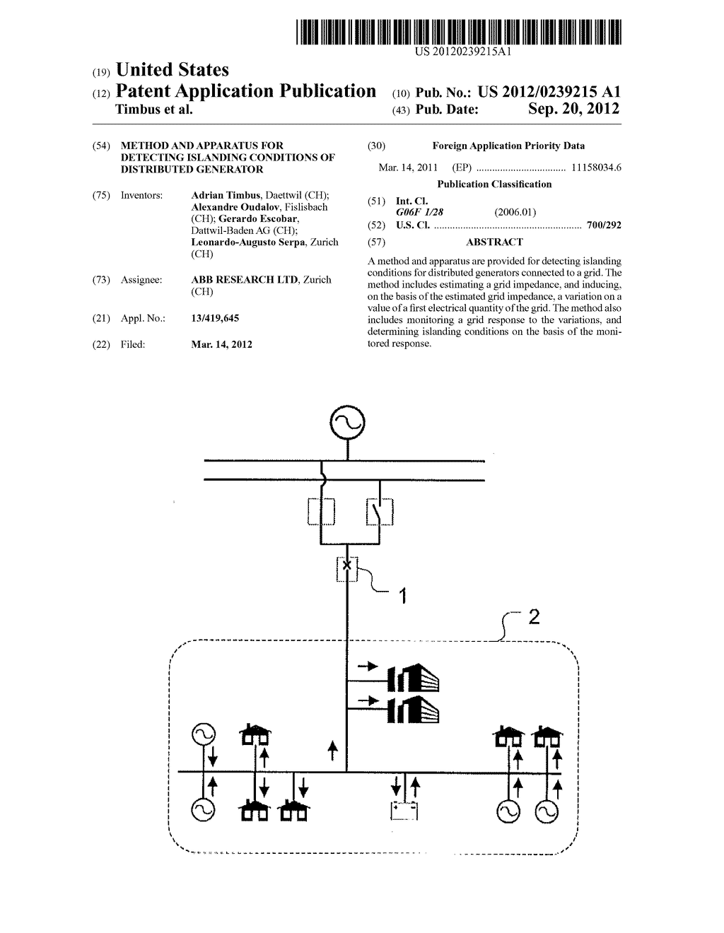 METHOD AND APPARATUS FOR DETECTING ISLANDING CONDITIONS OF DISTRIBUTED     GENERATOR - diagram, schematic, and image 01