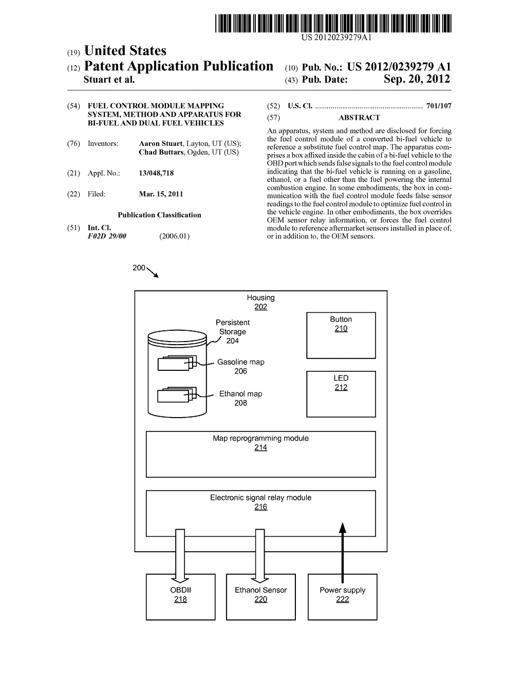 FUEL CONTROL MODULE MAPPING SYSTEM, METHOD AND APPARATUS FOR BI-FUEL AND     DUAL FUEL VEHICLES - diagram, schematic, and image 01