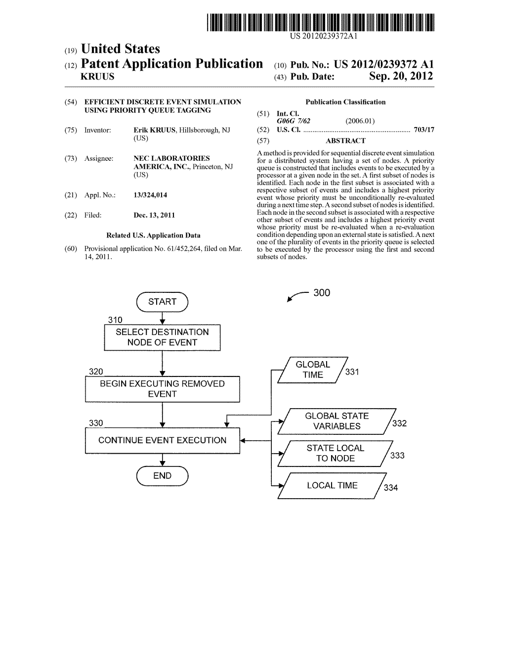 EFFICIENT DISCRETE EVENT SIMULATION USING PRIORITY QUEUE TAGGING - diagram, schematic, and image 01