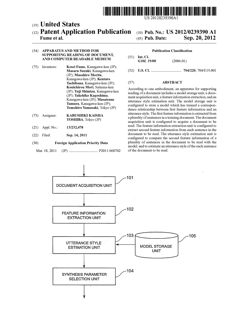 APPARATUS AND METHOD FOR SUPPORTING READING OF DOCUMENT, AND COMPUTER     READABLE MEDIUM - diagram, schematic, and image 01