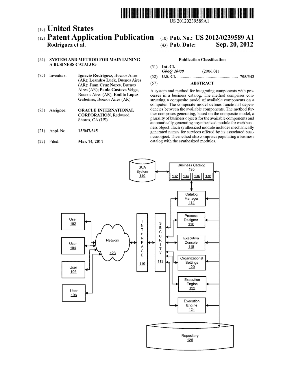 SYSTEM AND METHOD FOR MAINTAINING A BUSINESS CATALOG - diagram, schematic, and image 01