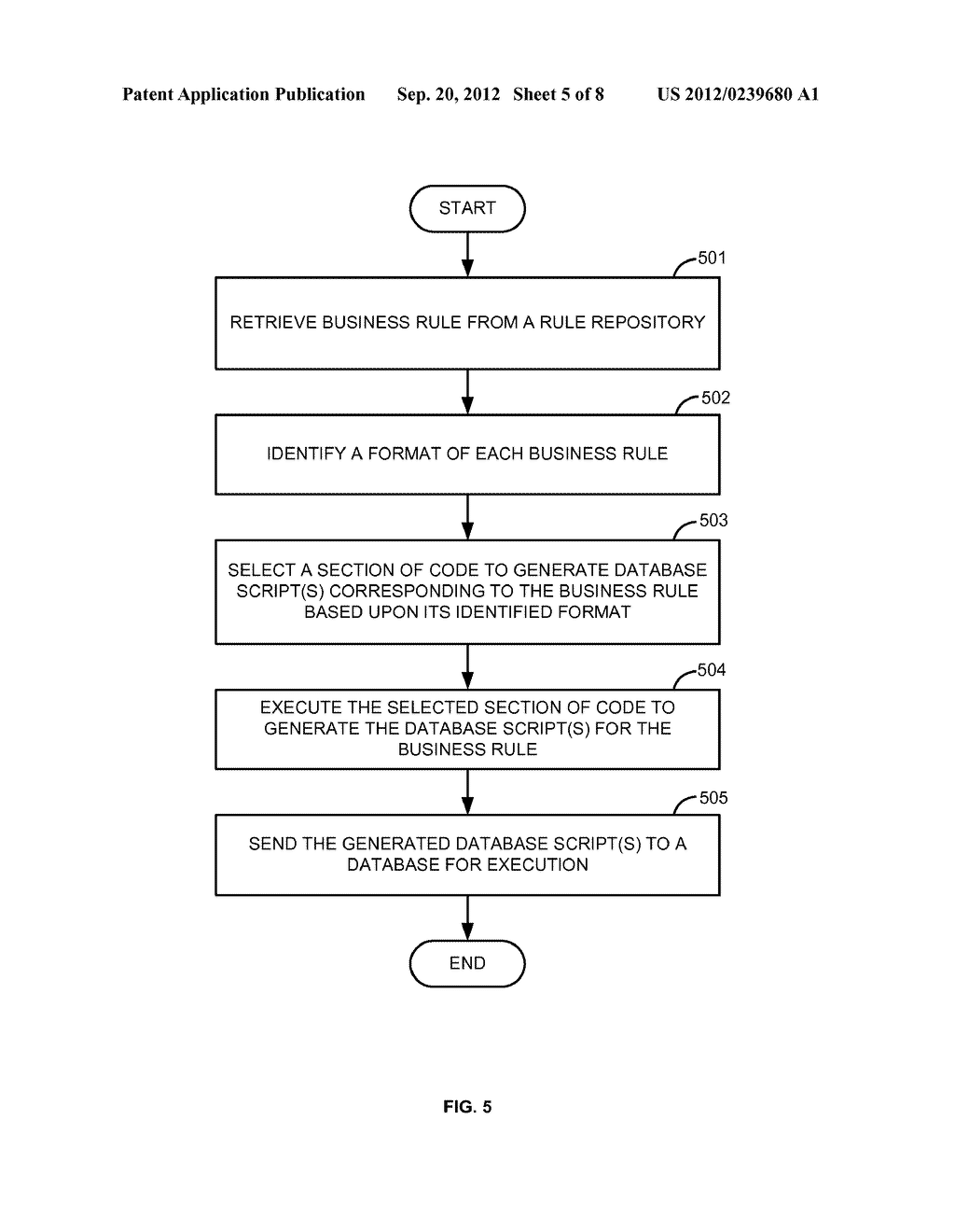 GENERATING DATABASE SCRIPTS FOR EXECUTING BUSINESS RULES RELATED TO     ENTERPRISE SOFTWARE IN A DATABASE RUNTIME ENVIRONMENT - diagram, schematic, and image 06