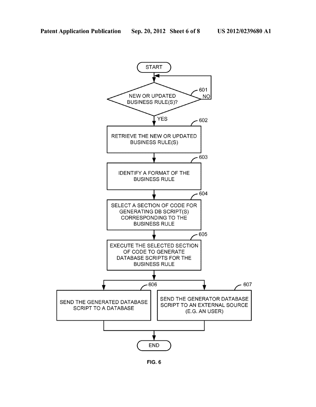 GENERATING DATABASE SCRIPTS FOR EXECUTING BUSINESS RULES RELATED TO     ENTERPRISE SOFTWARE IN A DATABASE RUNTIME ENVIRONMENT - diagram, schematic, and image 07