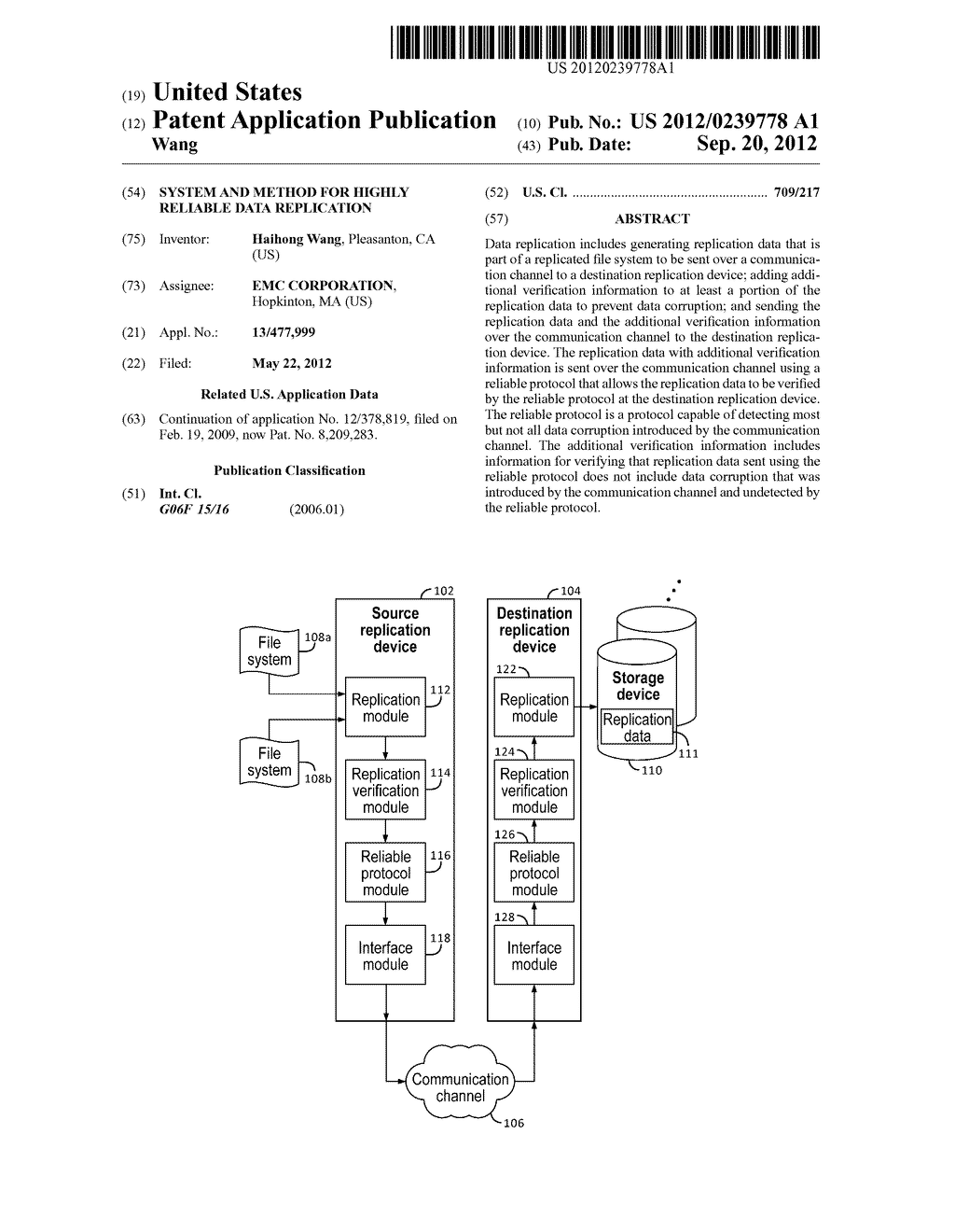 SYSTEM AND METHOD FOR HIGHLY RELIABLE DATA REPLICATION - diagram, schematic, and image 01