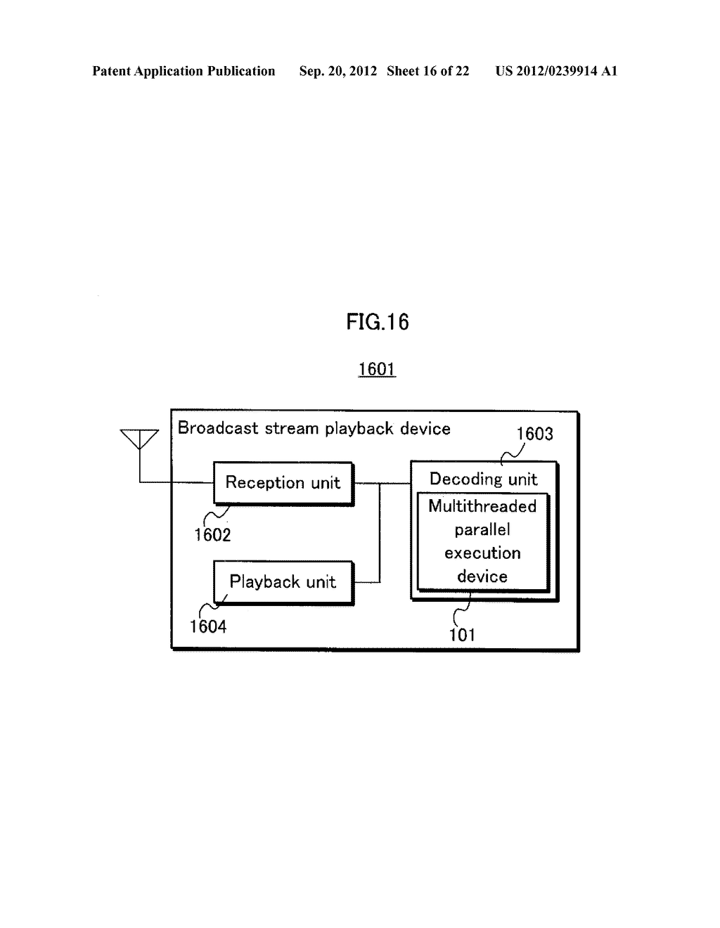 MULTITHREADED PARALLEL EXECUTION DEVICE, BROADCAST STREAM PLAYBACK DEVICE,     BROADCAST STREAM STORAGE DEVICE, STORED STREAM PLAYBACK DEVICE, STORED     STREAM RE-ENCODING DEVICE, INTEGRATED CIRCUIT, MULTITHREADED PARALLEL     EXECUTION METHOD, AND MULTITHREADED COMPILER - diagram, schematic, and image 17