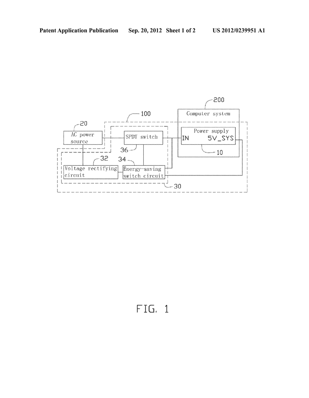 POWER SUPPLY SYSTEM WITH ENERGY-SAVING FUNCTION - diagram, schematic, and image 02