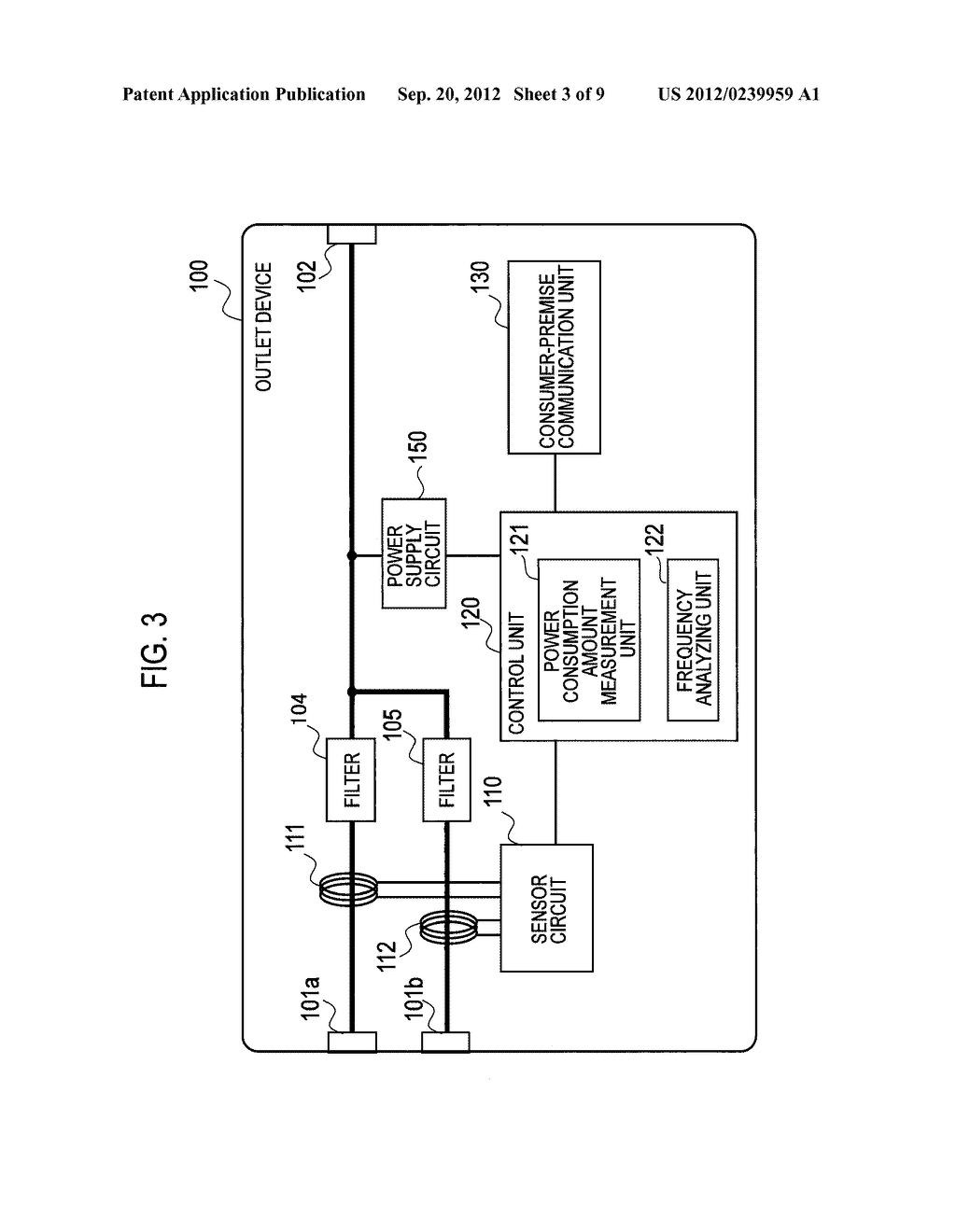 POWER CONSUMPTION MEASUREMENT SYSTEM, OUTLET DEVICE, CONTROL DEVICE,     MEASURING DEVICE, AND POWER CONSUMPTION MEASURING METHOD - diagram, schematic, and image 04