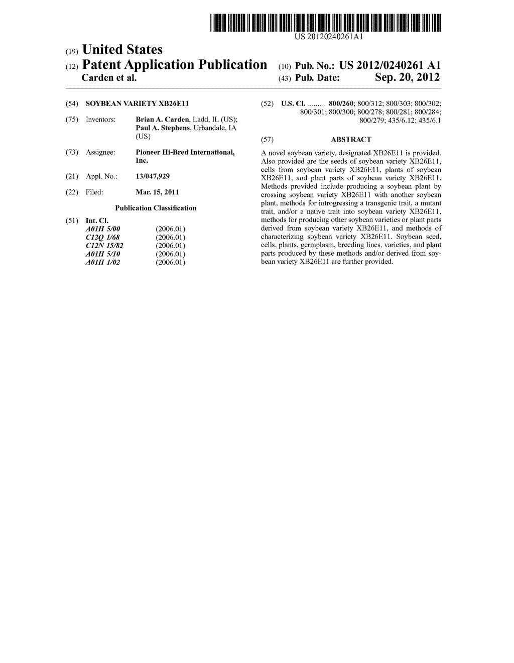 Soybean Variety XB26E11 - diagram, schematic, and image 01