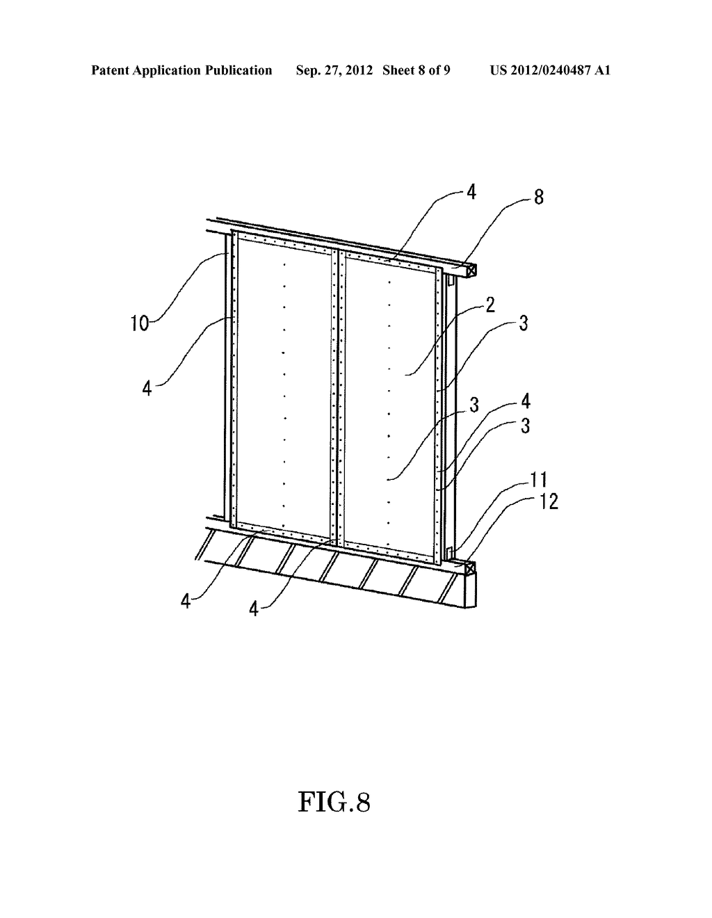 INSTALLATION STRUCTURE OF BASE OF EXTERIOR WALL - diagram, schematic, and image 09