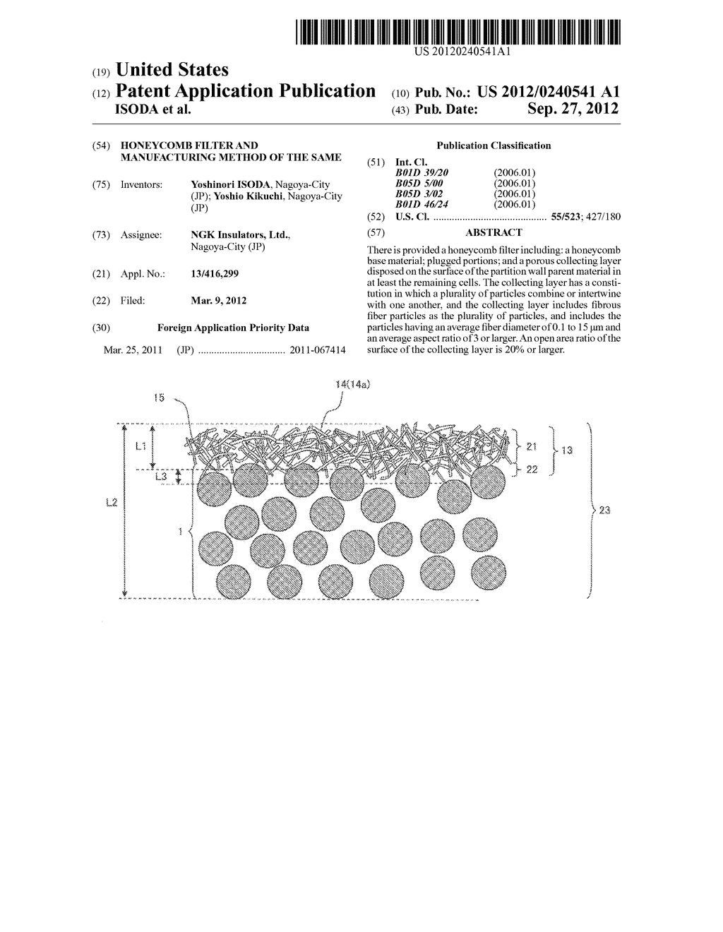 HONEYCOMB FILTER AND MANUFACTURING METHOD OF THE SAME - diagram, schematic, and image 01