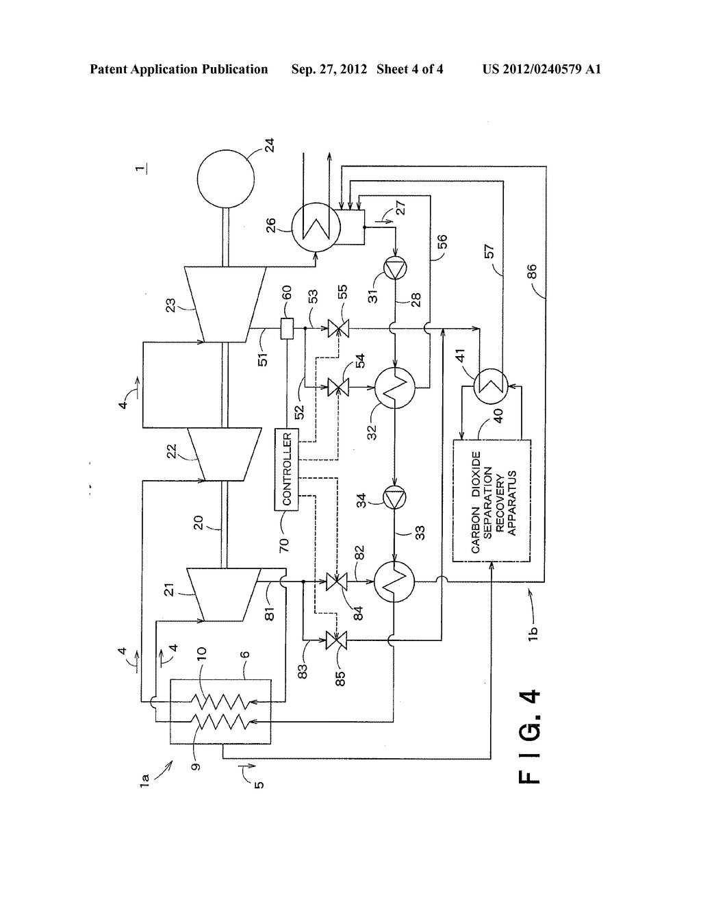CARBON-DIOXIDE-RECOVERY-TYPE THERMAL POWER GENERATION SYSTEM AND METHOD OF     OPERATING THE SAME - diagram, schematic, and image 05