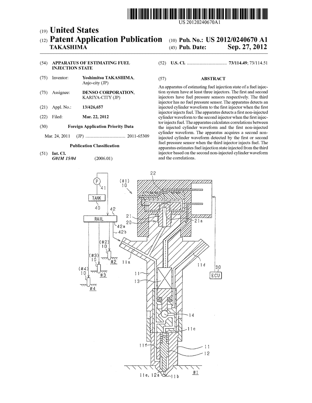 APPARATUS OF ESTIMATING FUEL INJECTION STATE - diagram, schematic, and image 01