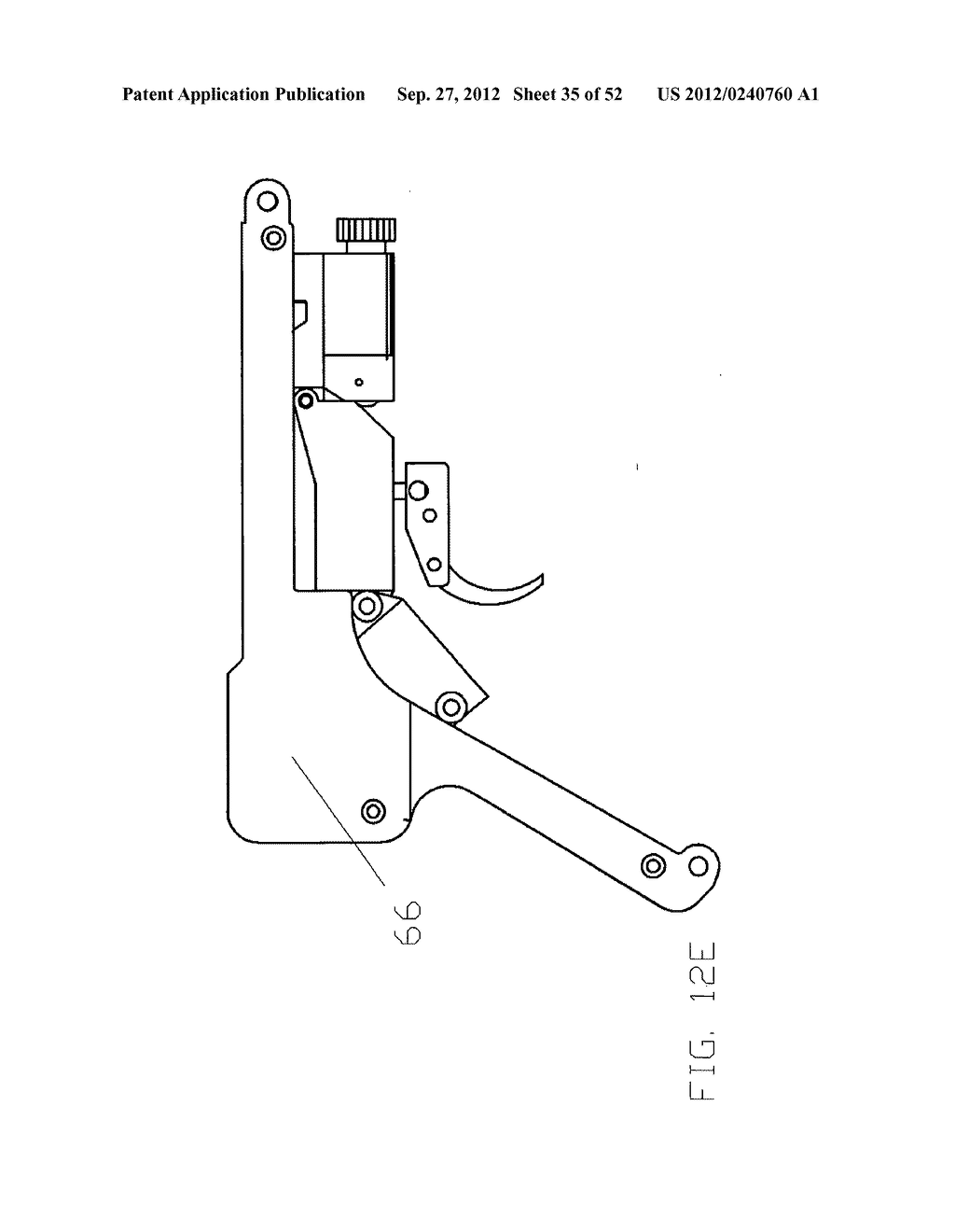 Firearm having an articulated bolt train with transversally displacing     firing mechanism, delay blowback breech opening, and recoil damper - diagram, schematic, and image 36