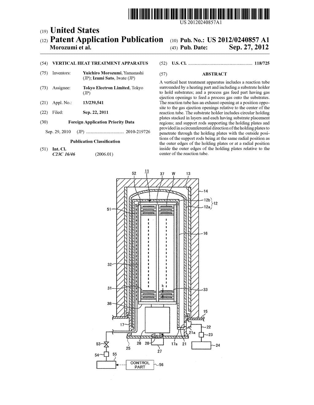 VERTICAL HEAT TREATMENT APPARATUS - diagram, schematic, and image 01