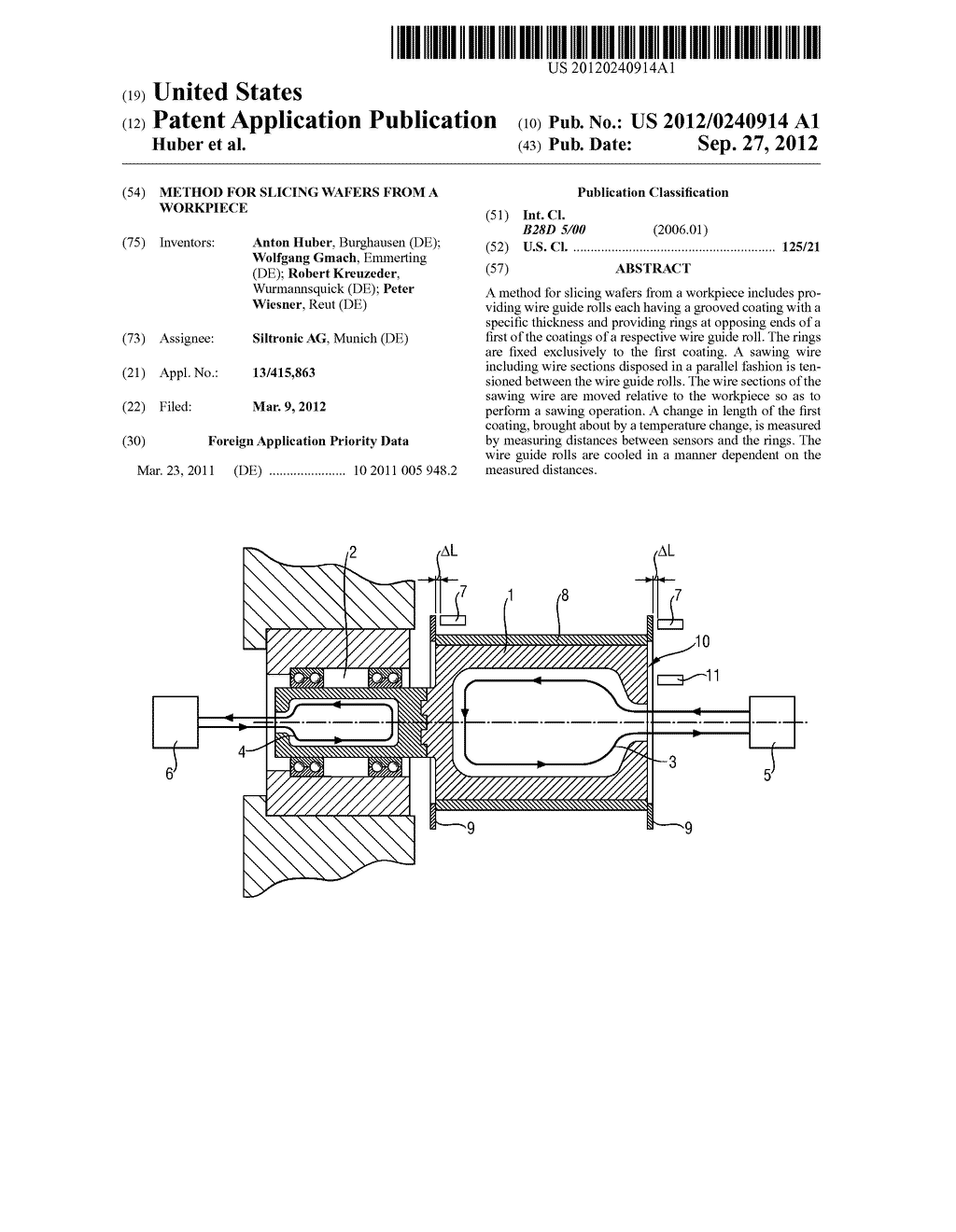 METHOD FOR SLICING WAFERS FROM A WORKPIECE - diagram, schematic, and image 01