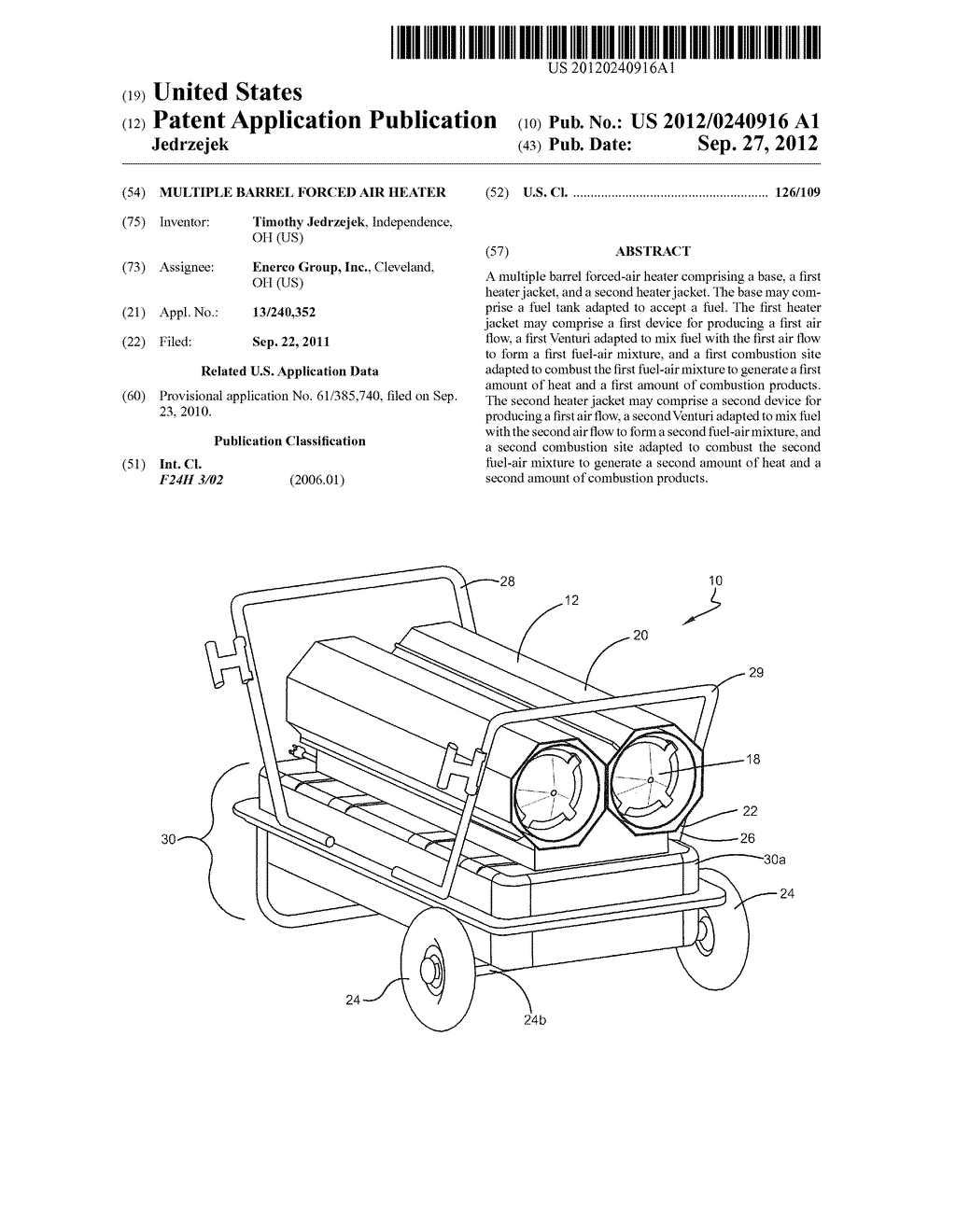 Multiple Barrel Forced Air Heater - diagram, schematic, and image 01