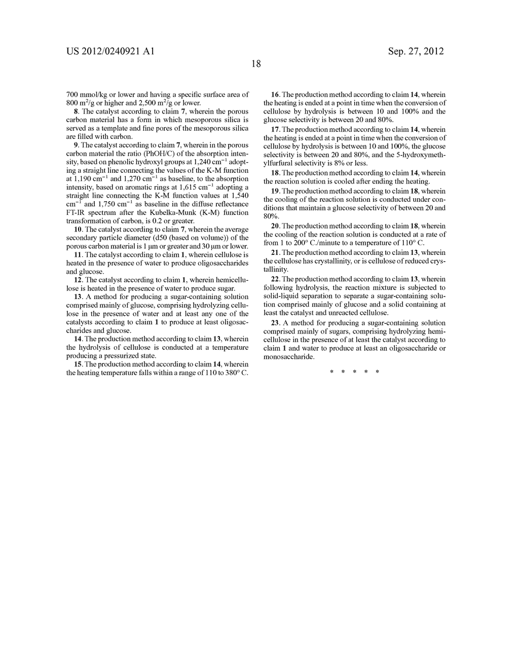 CATALYST FOR HYDROLYZING CELLULOSE OR HEMICELLULOSE AND METHOD FOR     PRODUCING SUGAR-CONTAINING SOLUTION EMPLOYING SAME - diagram, schematic, and image 23