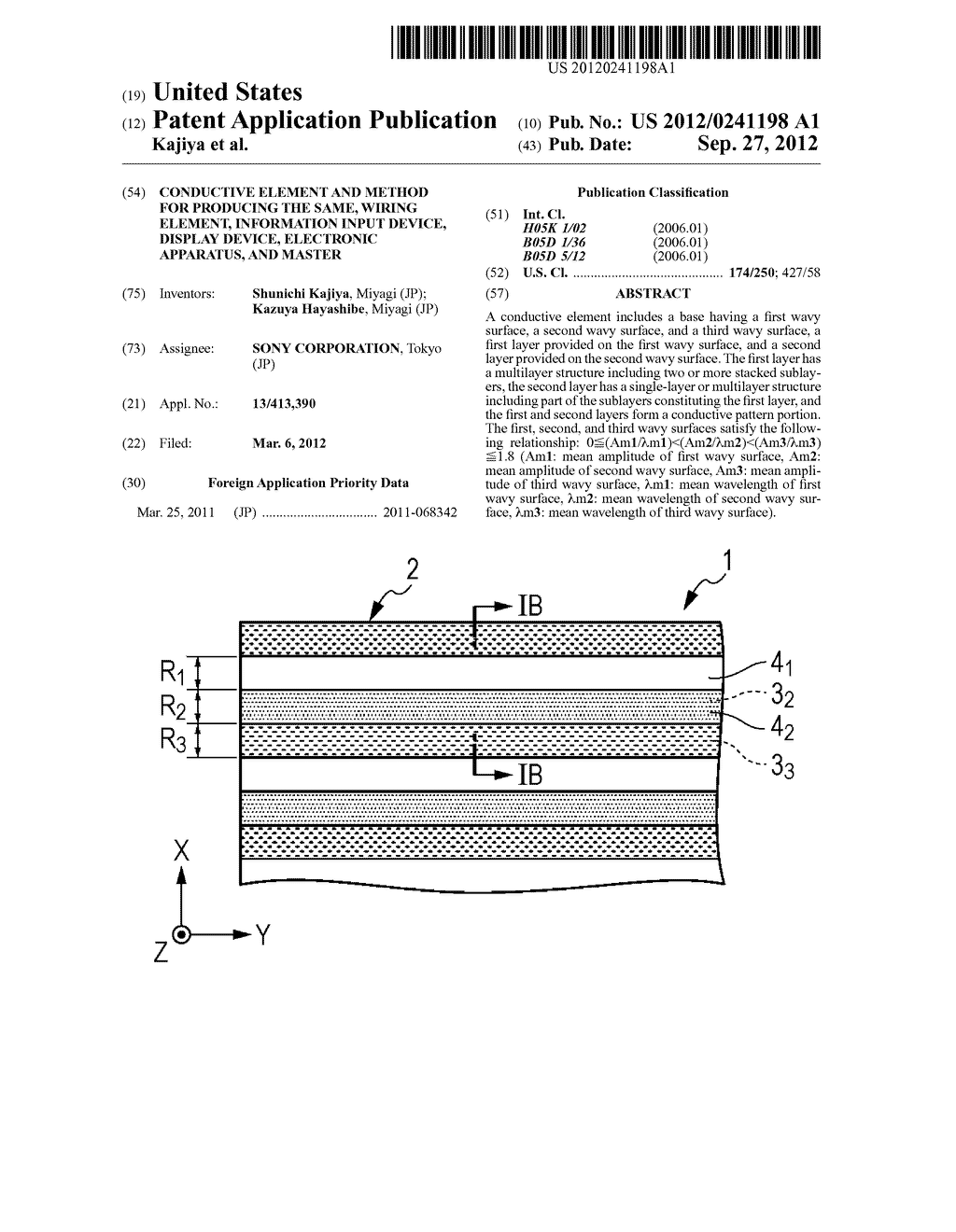 CONDUCTIVE ELEMENT AND METHOD FOR PRODUCING THE SAME, WIRING ELEMENT,     INFORMATION INPUT DEVICE, DISPLAY DEVICE, ELECTRONIC APPARATUS, AND     MASTER - diagram, schematic, and image 01